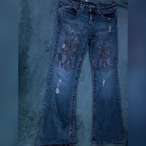 low rise flared jeans